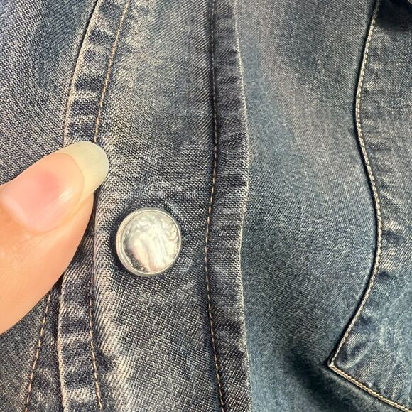 Acorn by Bob Goldfeder Mens M Blue Tencel Pearl Snap Shirt Made In Italy - Picture 7 of 9